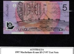 CV97 997 619 5D TEST NOTE Obverse